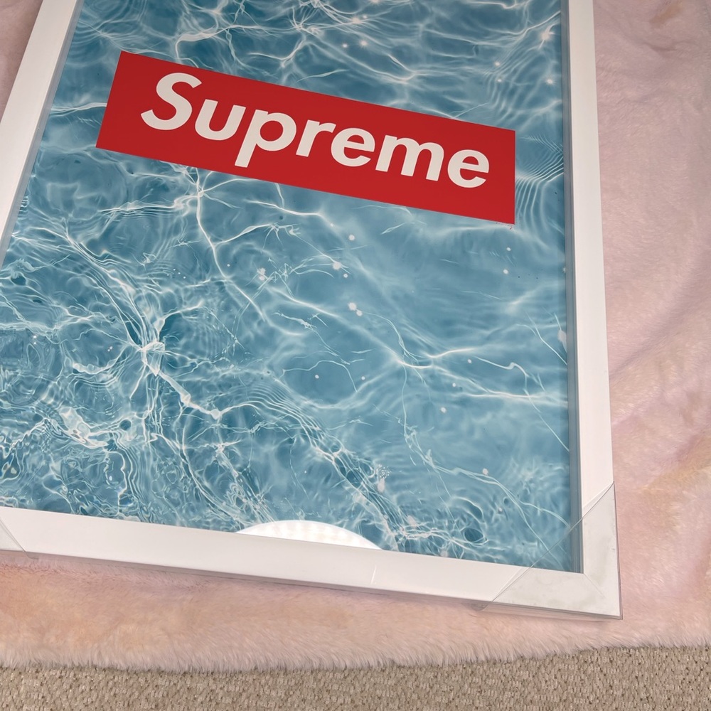 Supreme x Oliver Gal Red Water Artwork rare 16X24 Decor Shadowbox Trim.